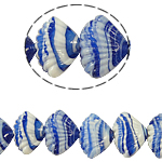 Perles murano faites à la main , chalumeau, coquille, bleu, 21x14x10mm, Trou:Environ 2mm, Longueur:11.5 pouce, 5Strandstoron/sac, Vendu par sac