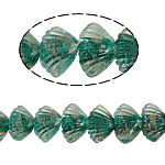 Goldsand Lampwork Perlen, Dreieck, 21x14x10mm, Bohrung:ca. 2mm, Länge:11.5 ZollInch, 5SträngeStrang/Tasche, verkauft von Tasche