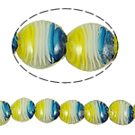 Innerer Twist Lampwork Perlen, flache Runde, 20x10mm, Bohrung:ca. 2mm, Länge:14.5 ZollInch, 5SträngeStrang/Tasche, verkauft von Tasche