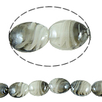 Abalorios de Cristal de Murano con Interior Trenzado, Óvalo, 19x23x10mm, agujero:aproximado 1.5mm, longitud:17.5 Inch, 5Strandsfilamento/Bolsa, Vendido por Bolsa