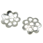 Iron Bead Caps, Flower, silver color plated, lead & cadmium free, 5.50x1mm, Hole:Approx 1mm, 10000PCs/Bag, Sold By Bag