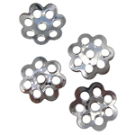 Iron Bead Caps, platinum color plated, lead & cadmium free, 6x1mm, Hole:Approx 0.5mm, 10000PCs/Bag, Sold By Bag