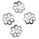 Iron Bead Caps, Flower, platinum color plated, nickel, lead & cadmium free, 6x1mm, Hole:Approx 0.5mm, Approx 10000PCs/Bag, Sold By Bag