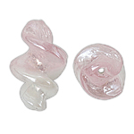 Silver Foil Lampwork Beads, Twist, two tone, 16x27mm, Hole:Approx 3mm, 100PCs/Bag, Sold By Bag