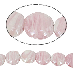 Lampwork Beads, Flat Round, pink, 20x8mm, Hole:Approx 0.5mm, 100PCs/Bag, Sold By Bag