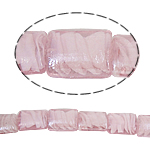 Perles murano faites à la main , chalumeau, rectangle, spiralé intérieurement, rose, 15x20x9mm, Trou:Environ 2mm, 100PC/sac, Vendu par sac