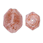 Abalorios de Cristal de Murano con Arena Dorada, 32x25x18mm, agujero:aproximado 2.5mm, 50PCs/Bolsa, Vendido por Bolsa