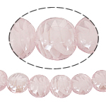 Perles murano faites à la main , chalumeau, Plat rond, rose, 15x8mm, Trou:Environ 2mm, 100PC/sac, Vendu par sac