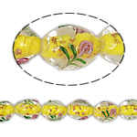 Goldsand Lampwork Perlen, oval, 11x16mm, Bohrung:ca. 2mm, 100PCs/Tasche, verkauft von Tasche