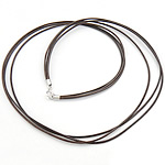 Fashion Necklace Cord, Polyamide, sterling silver spring ring clasp, 3-yarn, brown, 1mm, Length:18 Inch, 10Strands/Lot, Sold By Lot
