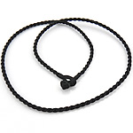 Cordon collier de mode, corde en nylon, noire, 2.50mm, Longueur:16 pouce, 10Strandstoron/lot, Vendu par lot