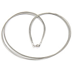 Шнуры для ожерелий, нержавеющая сталь, чистое серебро Замочек-колечко, 10 колец, 0.38mm, длина:Приблизительно 18 дюймовый, 10пряди/Лот, продается Лот