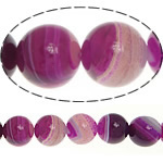 Natürliche Rosa Achat Perlen, rund, verschiedene Größen vorhanden & Streifen, verkauft per ca. 15.5 ZollInch Strang