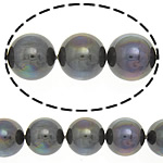 Peties perles de la mer du sud, coquille de mer du sud, Rond, plaqué de couleurs, 12mm, Trou:Environ 0.5mm, 34PC/brin, Vendu par 16 pouce brin