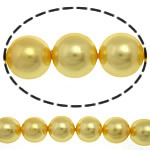South Sea Shell Beads, Round, yellow, 10mm, Hole:Approx 0.5mm, 39PCs/Strand, Sold Per 16 Inch Strand