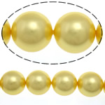 Χάντρες South Sea Shell, Γύρος, χρυσός, 16mm, Τρύπα:Περίπου 1mm, 25PCs/Strand, Sold Per 16 inch Strand