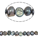 Barok ferskvandskulturperle Beads, Ferskvandsperle, sort, 5-6mm, Hole:Ca. 0.8mm, Solgt Per 14.5 inch Strand