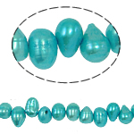 Perles nacres baroques de culture d'eau douce , perle d'eau douce cultivée, bleu, 6-7mm, Trou:Environ 0.8mm, Vendu par 14.5 pouce brin