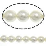 South Sea Shell Beads, Round, white, 10mm, Hole:Approx 0.5mm, 40PCs/Strand, Sold Per 16 Inch Strand