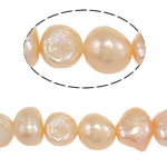 Barocco coltivate in acqua dolce Perla, perla d'acquadolce coltivata naturalmente, rosa, grado A, 7-8mm, Foro:Appross. 0.8mm, Venduto per 14.5 pollice filo