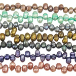 Barock kultivierten Süßwassersee Perlen, Natürliche kultivierte Süßwasserperlen, gemischte Farben, Grade A, 7-8mm, Bohrung:ca. 0.8mm, Länge 14 ZollInch, 10SträngeStrang/Tasche, verkauft von Tasche