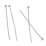 Brass Ball Head Pin, silver color plated, lead & cadmium free, 24x1.80x0.50mm, 10000PCs/Bag, Sold By Bag