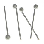 Brass Ball Head Pin, platinum color plated, lead & cadmium free, 14x1.80x0.50mm, 10000PCs/Bag, Sold By Bag