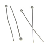 Brass Ball Head Pin, platinum color plated, lead & cadmium free, 22x1.80x0.50mm, 10000PCs/Bag, Sold By Bag