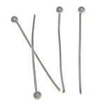 Brass Ball Head Pin, platinum color plated, lead & cadmium free, 20x1.80x0.50mm, 10000PCs/Bag, Sold By Bag