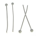 Mässing Bollen huvudet Pin, silver pläterad, leda & kadmiumfri, 18x1.80x0.50mm, 10000PC/Bag, Säljs av Bag