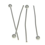 Brass Ball Head Pin, silver color plated, lead & cadmium free, 16x1.80x0.50mm, 10000PCs/Bag, Sold By Bag