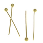 Messing Bal hoofd Pin, gold plated, lood en cadmium vrij, 16x1.80x0.50mm, 10000pC's/Bag, Verkocht door Bag