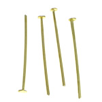 Brass Headpin, gold color plated, lead & cadmium free, 20x1.80x0.70mm, Approx 16666PCs/KG, Sold By KG