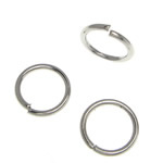Messing geöffnete Sprung -Ring-, Platinfarbe platiniert, frei von Blei & Kadmium, 7x7x0.80mm, ca. 11111PCs/kg, verkauft von kg
