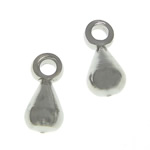 Brass Jewelry Pendants, Teardrop, platinum color plated, lead & cadmium free, 3x6mm, Hole:Approx 1.2mm, 3000PCs/Bag, Sold By Bag