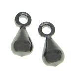 Mässing Smycken Hängen, Dropp, plumbum svart färg klädd, leda & kadmiumfri, 3x6mm, Hål:Ca 1.2mm, 3000PC/Bag, Säljs av Bag