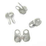 Messing Kraal Tips, silver plated, lood en cadmium vrij, 3.5x5.5x3.2mm, 2.5mm, Gat:Ca 1.2mm, 5000pC's/Bag, Verkocht door Bag