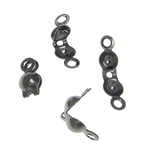 Pointes de perle en laiton , Placage de couleur noire de plumbum, sans plomb et cadmium, 4x8x3.3mm, 3.5mm, Trou:Environ 1.5mm, 5000PC/sac, Vendu par sac