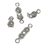 Brass Bead Tips, platinum color plated, lead & cadmium free, 4x8x3.5mm, 3.5mm, Hole:Approx 1.5mm, 5000PCs/Bag, Sold By Bag