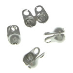 Brass Bead Tips, platinum color plated, lead & cadmium free, 2.2x3.8x2.2mm, 1.5mm, Hole:Approx 1mm, 15000PCs/Bag, Sold By Bag