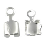 Brass, silver color plated, lead & cadmium free, 4x7.8x3.4mm, 3.2x3.2mm, Hole:Approx 1.4mm, 3000PCs/Bag, Sold By Bag