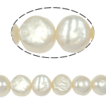 Barock kultivierten Süßwassersee Perlen, Natürliche kultivierte Süßwasserperlen, weiß, Grade A, 10-11mm, Bohrung:ca. 0.8mm, verkauft per 14.5 ZollInch Strang