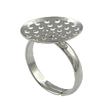 Brass, platinum color plated, adjustable, lead & cadmium free, 16mm, US Ring Size:7, 300PCs/Bag, Sold By Bag