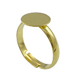 Messing Pad Ring Base, guldfarve belagt, justerbar, bly & cadmium fri, 10mm, Størrelse:7, 500pc'er/Bag, Solgt af Bag