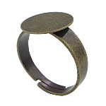 Brass Ring Pad Základní, Mosaz, starožitné bronzové barvy á, nastavitelný, olovo a kadmium zdarma, 12mm, Velikost:7, 300PC/Bag, Prodáno By Bag