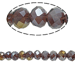 Abalorios de Cristal con forma Toroidal, imitación de cristal de swarovski, Topacio Ahumado, 8x10mm, agujero:aproximado 2mm, longitud:22 Inch, 10Strandsfilamento/Bolsa, Vendido por Bolsa