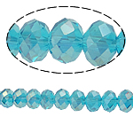 Rondelle Crystal Beads, imitation CRYSTALLIZED™ element crystal, Aquamarine, 8x10mm, Hole:Approx 2mm, Length:Approx 21 Inch, 10Strands/Bag, Approx 72PCs/Strand, Sold By Bag