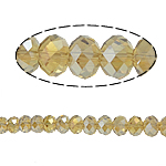 Perles de cristal rondelle, imitation de cristal CRYSTALLIZED™, LT Topaze, 8x10mm, Trou:Environ 2mm, Longueur:22 pouce, 10Strandstoron/sac, Vendu par sac