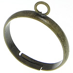 Messing Loop Ring Base, antiek brons plated, verstelbaar, lood en cadmium vrij, 3mm, Gat:Ca 1mm, Maat:7, 500pC's/Bag, Verkocht door Bag