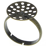 Brass, antique bronze color plated, adjustable, nickel, lead & cadmium free, 13.50x13.50mm, US Ring Size:7, 200PCs/Bag, Sold By Bag